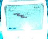 The reception's bad, but you can see the racquet in the lower left hand corner has a big hole