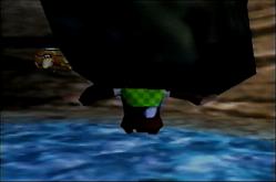 Jumping into a floating rock