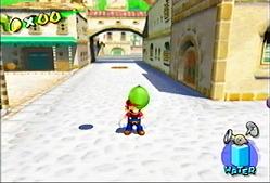 A fruit floating by Mario's head