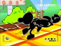 Mr. Game and Watch running around with his turtle