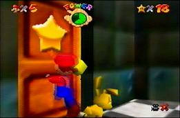 Mario going inside of the door