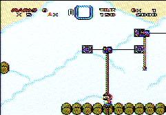 Mario standing, attached to the rope