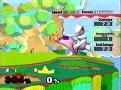 Mewtwo doing the tango with Zelda... not her leg is not in her dress