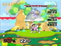Now Popo's stuck in the air, and Mewtwo's shield is cracked