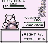 Fighting Missingo with an over-100 level pokemon from that area