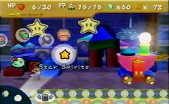 Check out the blue cube behind Mario