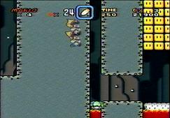 Mario sadly regards the 1-up as he falls to his doom