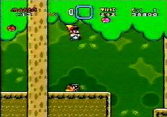 Jumping on a goomba as cape Mario