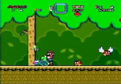 Mario's powering down on Yoshi... looks like he's standing on Yoshi