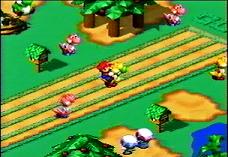 It looks like he's riding the yellow Yoshi