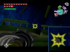 Aim at the torch like this